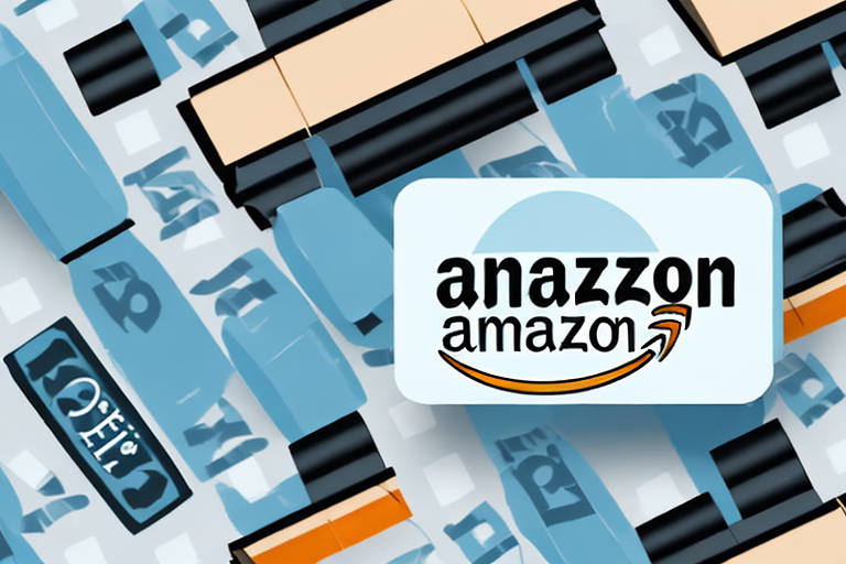 A branded product on a conveyor belt with an amazon box at the end