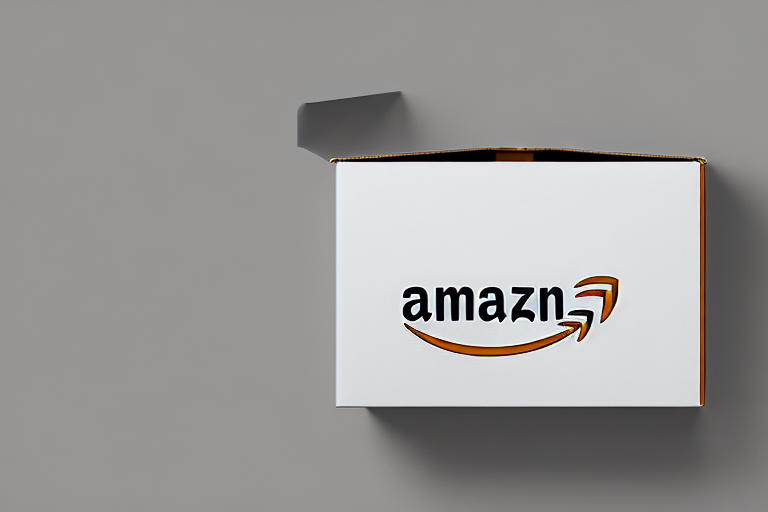 An amazon box with a blank label