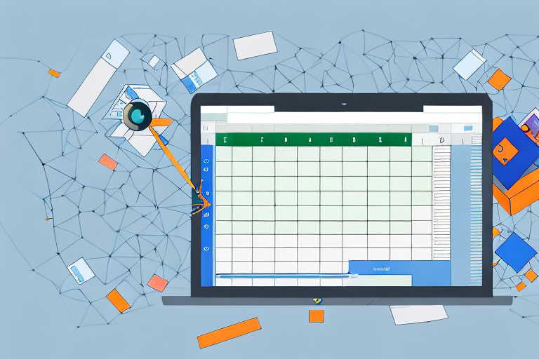 A computer displaying an excel spreadsheet filled with various data