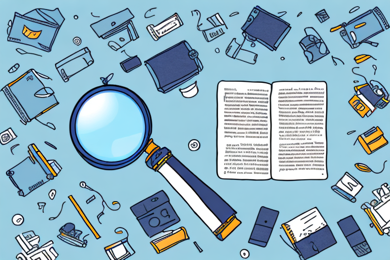 A magnifying glass hovering over a variety of amazon products like books