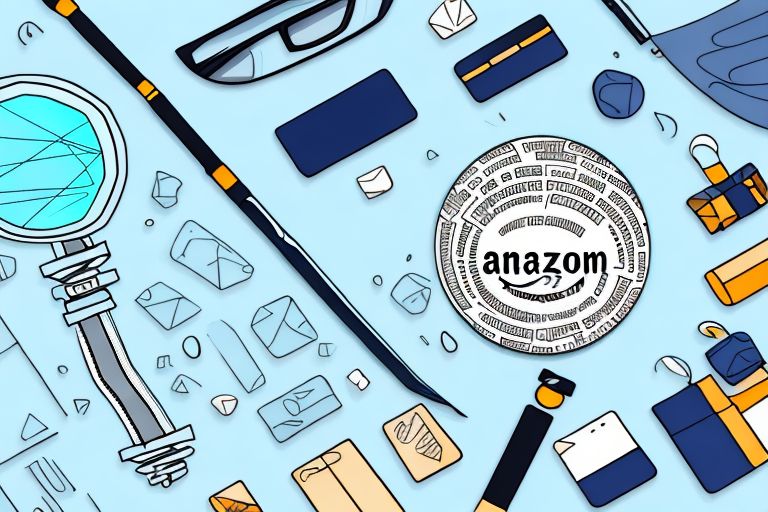 A magnifying glass hovering over a variety of amazon products