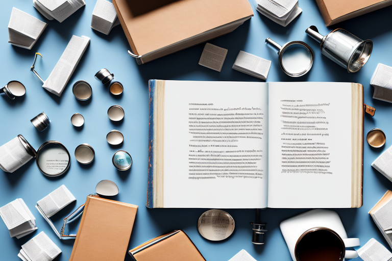 A magnifying glass hovering over a variety of different products