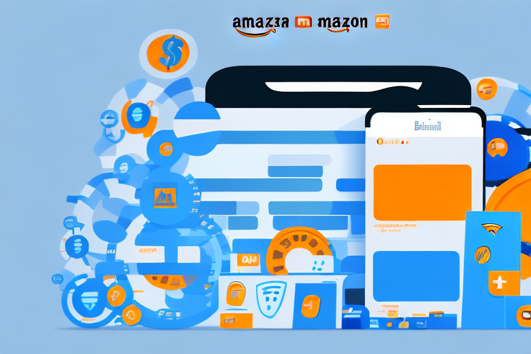 A sales estimator tool in the form of a digital calculator with amazon-themed colors and symbols