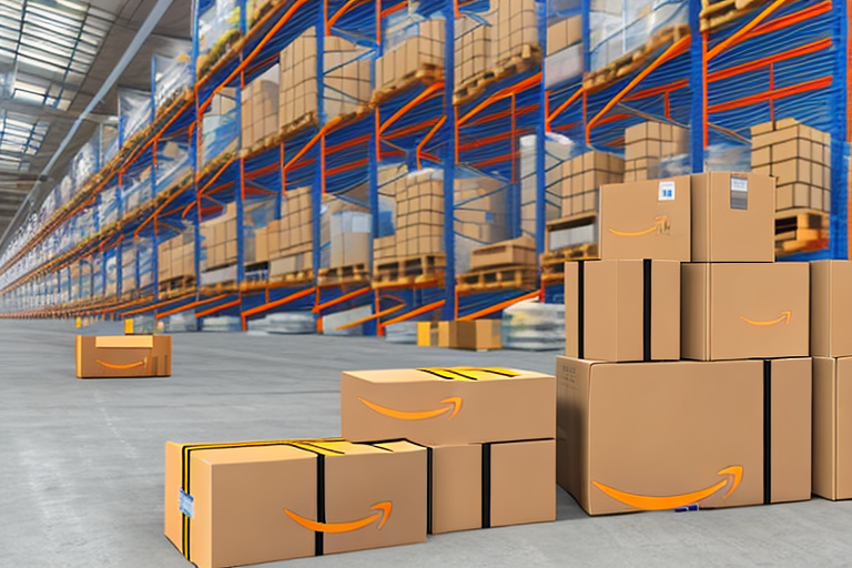 A warehouse with packages ready for shipment