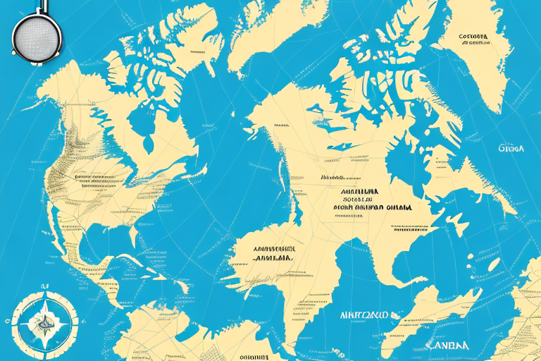 A stylized map of canada