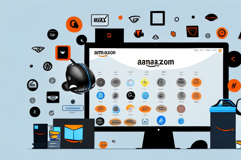 A desktop computer with amazon's website on the screen