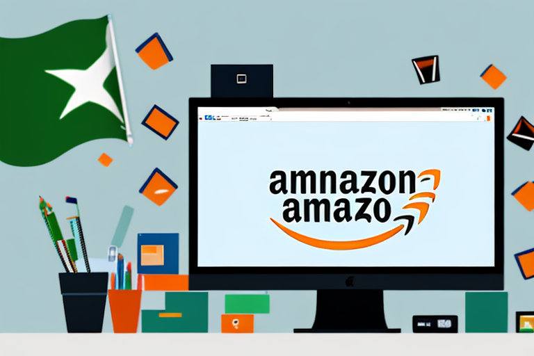 A desktop computer with amazon's website on the screen