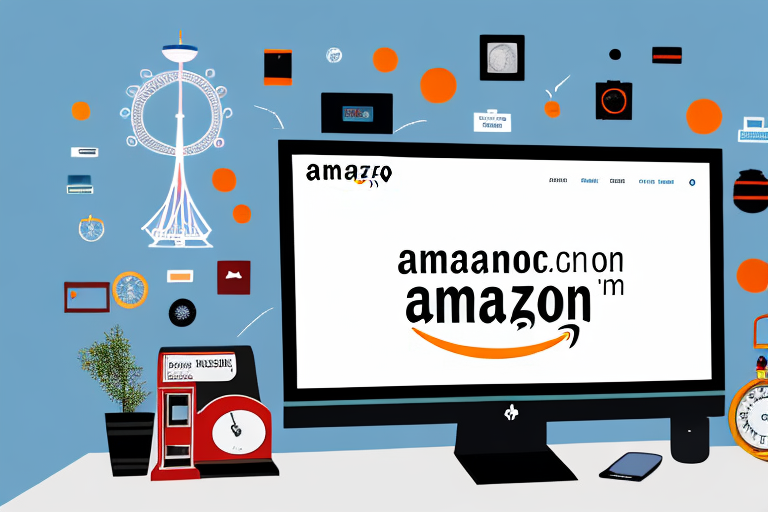 A desktop computer with amazon's website on the screen