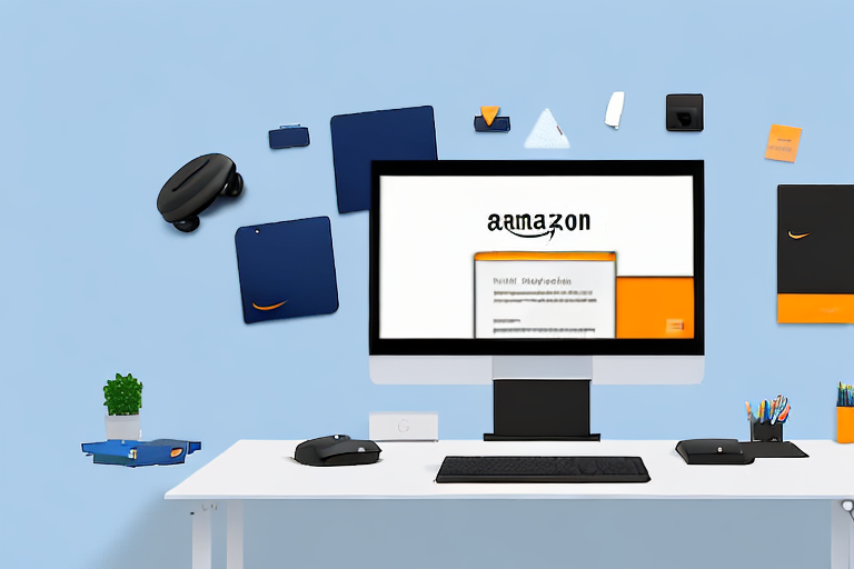 A computer with amazon's website on the screen