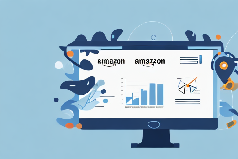 A computer screen displaying an amazon product listing page with enhanced visual features like charts