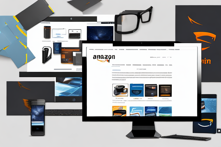 A computer screen showing amazon's website with various product listings