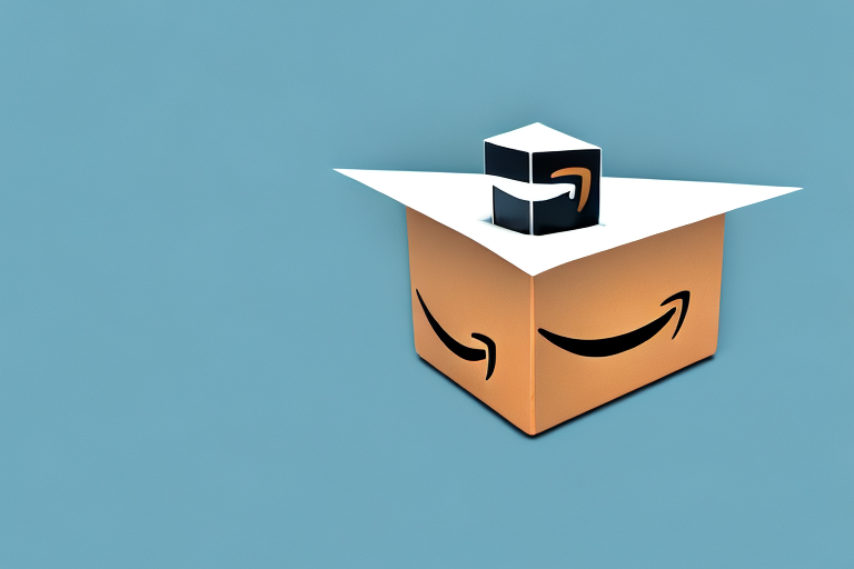 A 3d box with an amazon-style arrow incorporated into the design