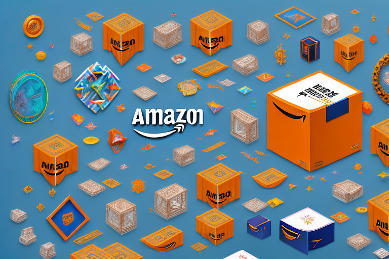 A 3d box with amazon-themed colors and elements