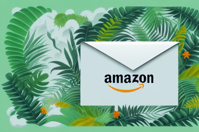 An open box with amazon-inspired elements like a jungle or a river flowing out of it