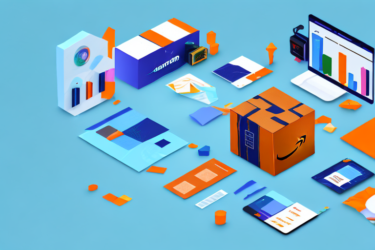 A 3d box with amazon-themed colors