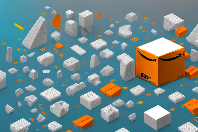 A 3d box with amazon-themed colors and symbols