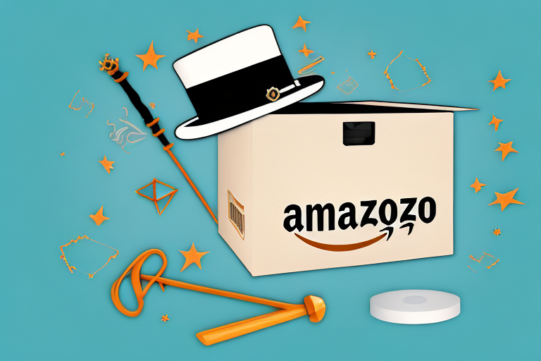 A stylized amazon box