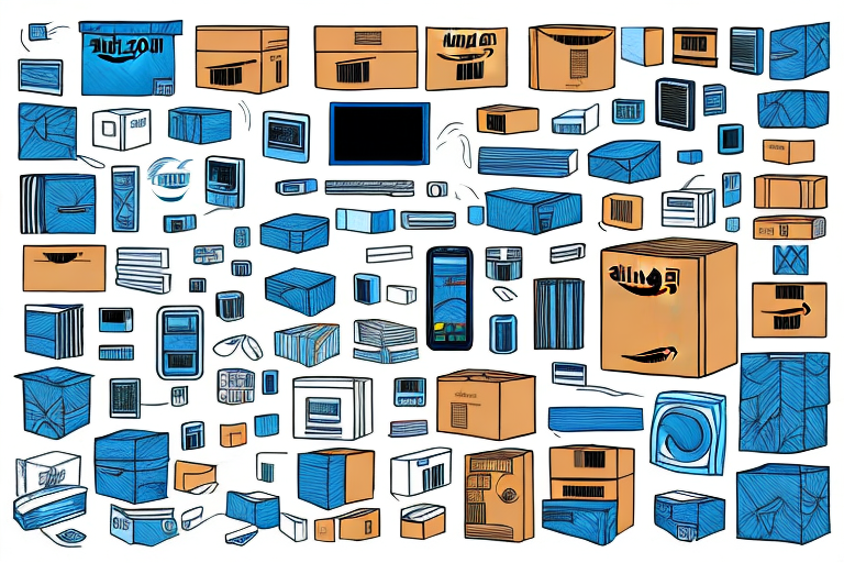 A large box filled with various items like electronics