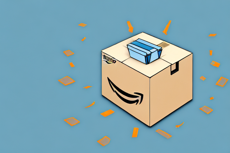 A dimmed amazon delivery box gradually illuminating and transforming into a shiny