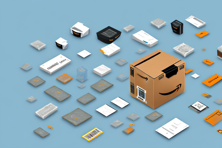 A 3d amazon-style cardboard box with a price tag attached to it