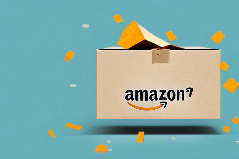 A 3d amazon box with a price tag hanging off it