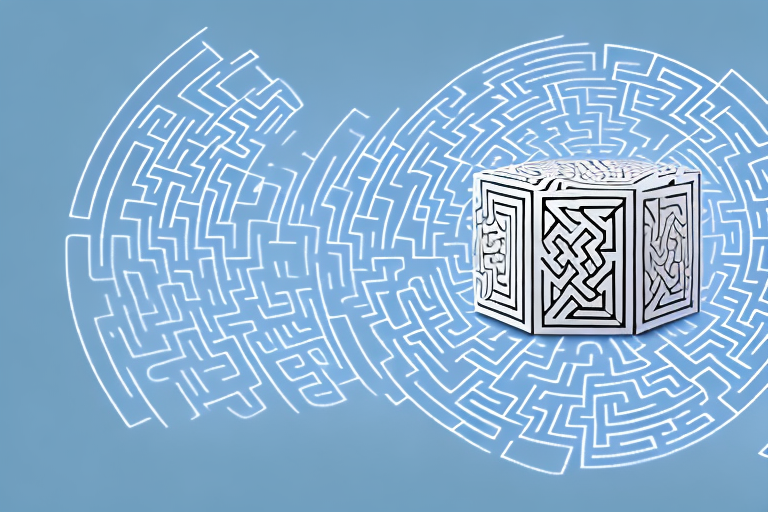 A complex maze in the shape of a box