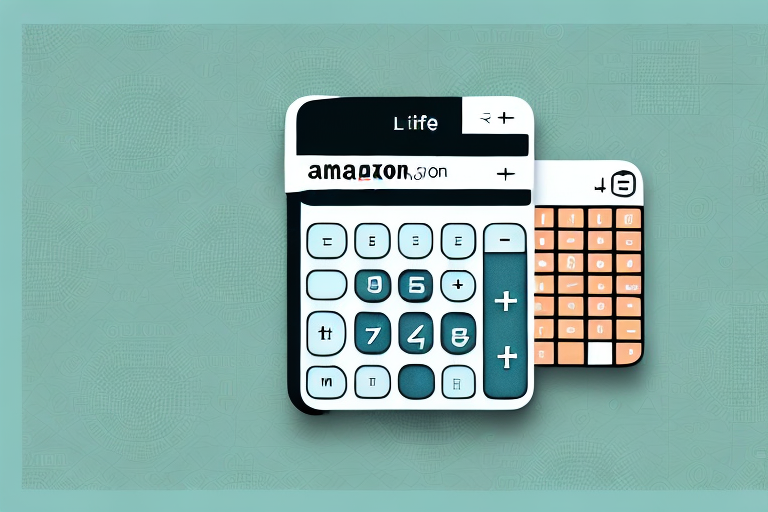 A calculator with amazon-themed design elements