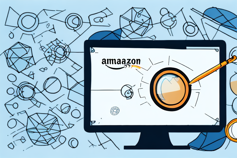 A computer screen displaying an amazon product page with a magnifying glass hovering over the bsr (best sellers rank) section