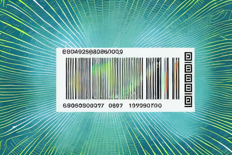 A barcode being scanned by a light beam in the middle of the amazon rainforest