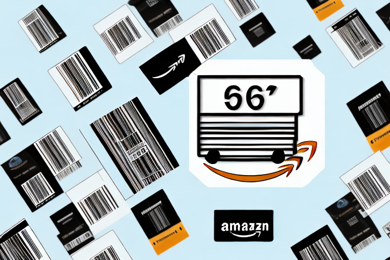 An amazon package with a barcode prominently displayed