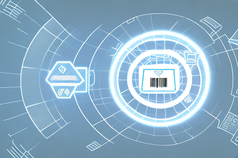 A barcode being scanned by a light beam