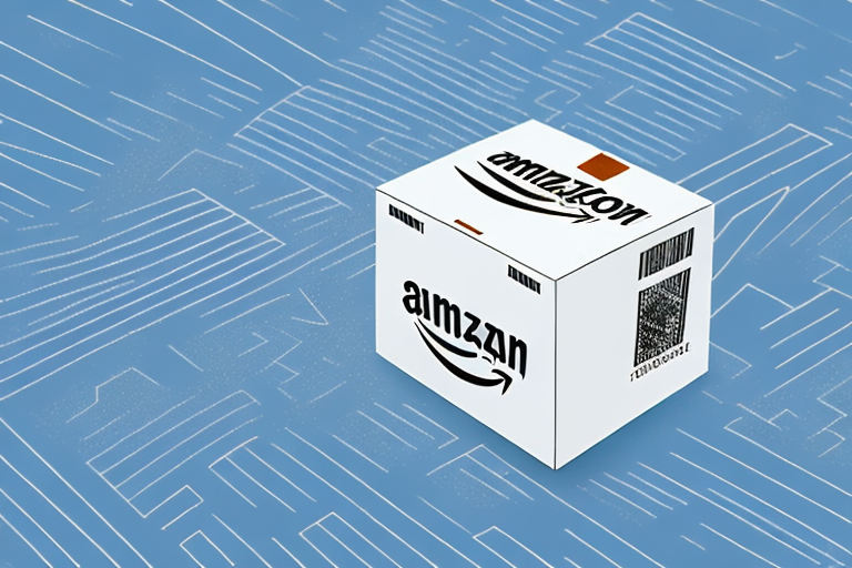 An amazon box with a barcode being scanned by a light beam