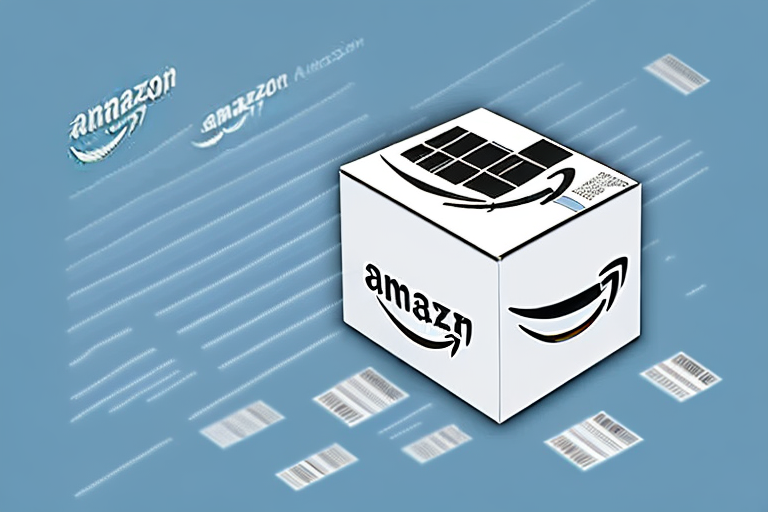 An amazon delivery box with a barcode being scanned by a light beam