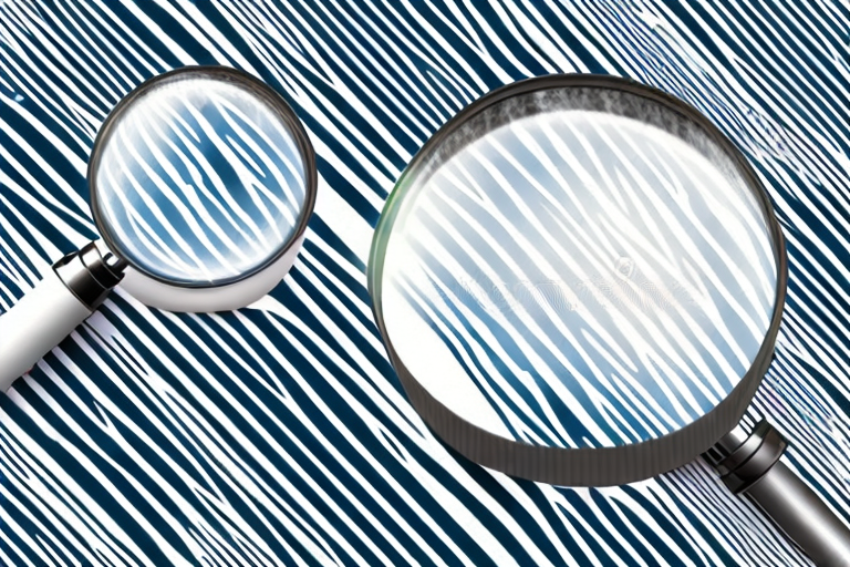 A magnifying glass hovering over a barcode