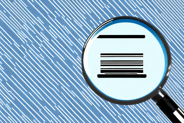 A magnifying glass hovering over a barcode