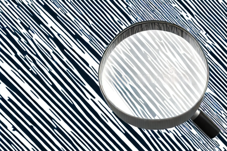 A magnifying glass hovering over a barcode