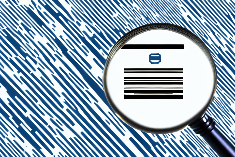 A magnifying glass hovering over a barcode