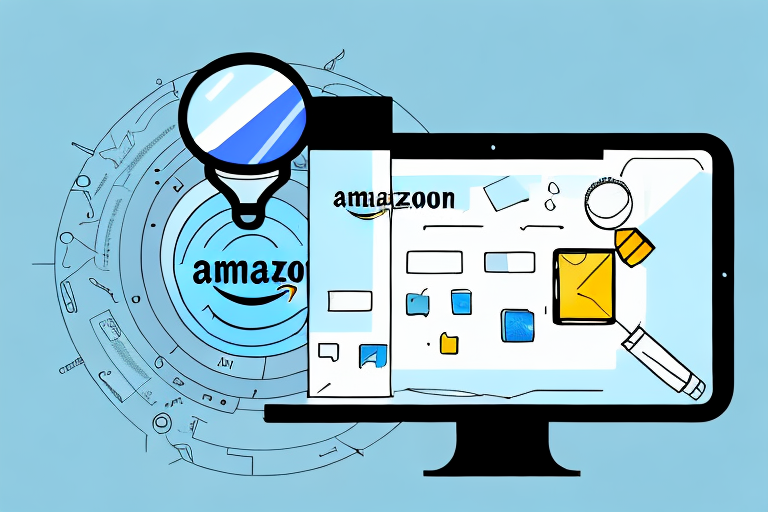 A computer screen displaying an amazon product page with a magnifying glass hovering over the asin number section