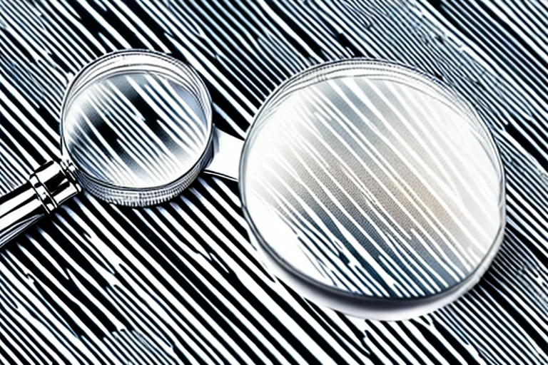 A magnifying glass hovering over a barcode