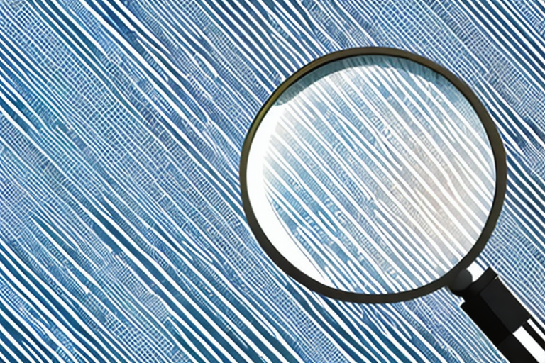 A magnifying glass hovering over a barcode