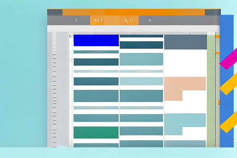 An open excel spreadsheet with various columns filled with different colored cells