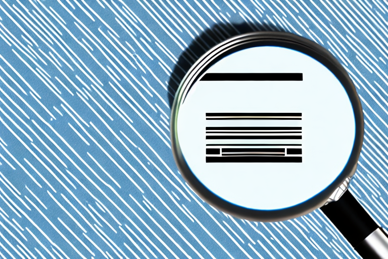 A magnifying glass hovering over a barcode