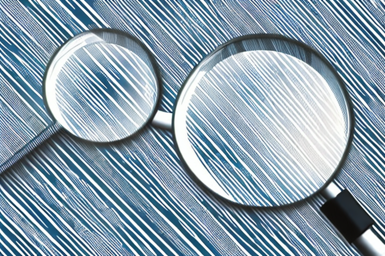 A magnifying glass hovering over a barcode on a product