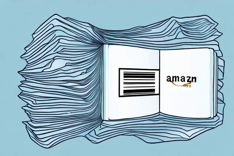 An amazon package transforming into a book with an isbn barcode on the back