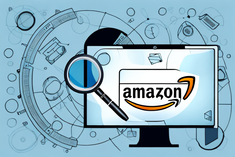 A computer screen displaying an amazon product page with a magnifying glass focusing on a highlighted asin number