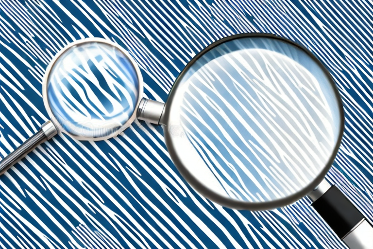 A magnifying glass hovering over a barcode