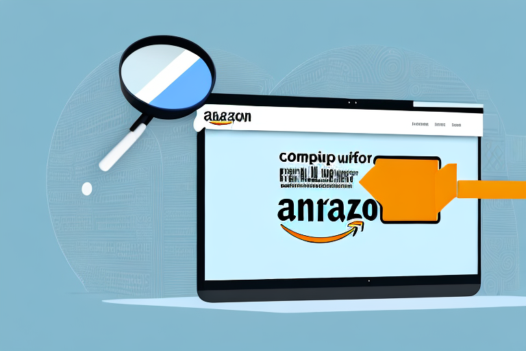 A computer screen showing the amazon website with a magnifying glass hovering over a barcode