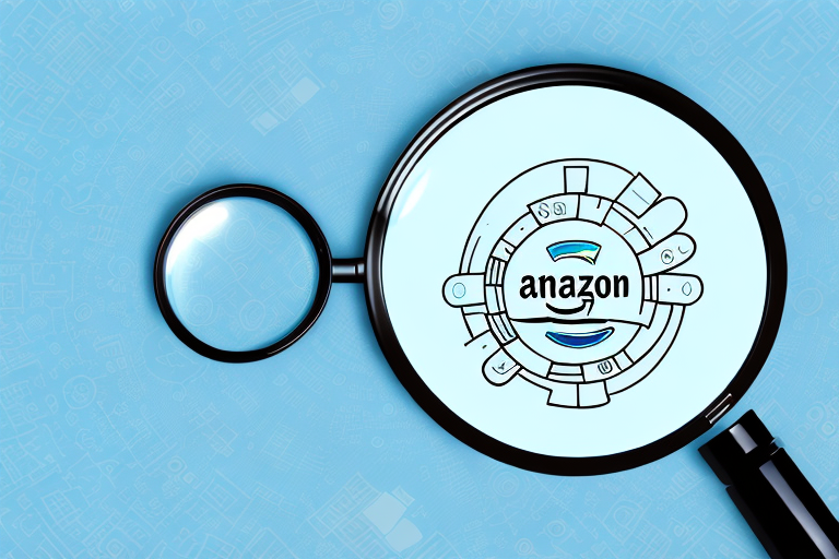 An amazon product page with a magnifying glass focusing on the product id number