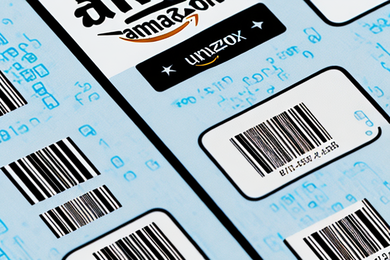 An amazon product box with a barcode