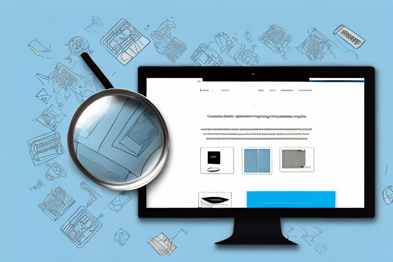 A computer screen displaying amazon's website with a magnifying glass highlighting the asin section of a product detail page